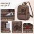 BPM2614 - Miss Lulu Checked PVC Backpack with Detachable Bow, Casual Women’s Daypack for School, Travel & Daily Use - Brown