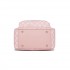 BPM2614 - Miss Lulu Checked PVC Backpack with Detachable Bow, Casual Women’s Daypack for School, Travel & Daily Use - Pink