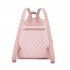 BPM2614 - Miss Lulu Checked PVC Backpack with Detachable Bow, Casual Women’s Daypack for School, Travel & Daily Use - Pink