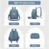 BPM2617 - Miss Lulu Women's Backpack, Water-Resistant Nylon Convertible Shoulder and Crossbody Bag for Travel Work - Blue