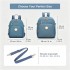BPM2617 - Miss Lulu Women's Backpack, Water-Resistant Nylon Convertible Shoulder and Crossbody Bag for Travel Work - Blue