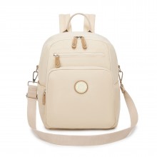BPM2617 - Miss Lulu Damenrucksack, wasserabweisender Nylon-Wandeltasche & Umhängetasche zum Umwandeln für Reisen und Arbeit - Beige