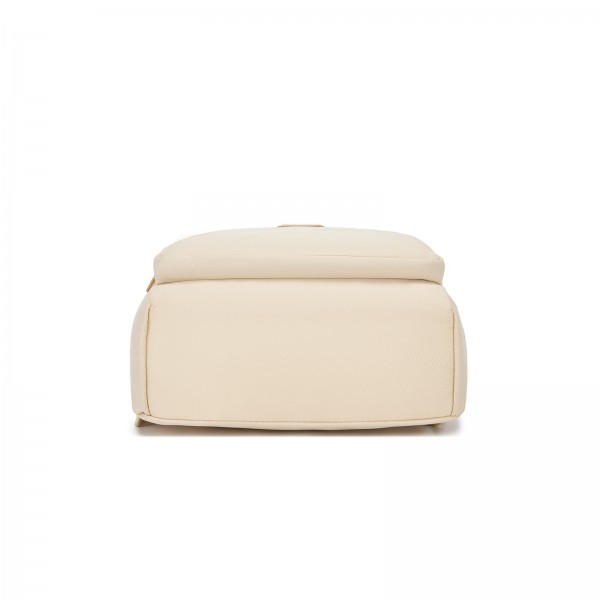 BPM2617 - Miss Lulu Women's Backpack, Water-Resistant Nylon Convertible Shoulder and Crossbody Bag for Travel Work - Beige