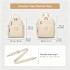 BPM2617 - Miss Lulu Women's Backpack, Water-Resistant Nylon Convertible Shoulder and Crossbody Bag for Travel Work - Beige