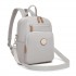 BPM2617 - Miss Lulu Women's Backpack, Water-Resistant Nylon Convertible Shoulder and Crossbody Bag for Travel Work - Light Grey