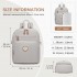 BPM2617 - Miss Lulu Women's Backpack, Water-Resistant Nylon Convertible Shoulder and Crossbody Bag for Travel Work - Light Grey
