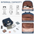 BPM2617 - Miss Lulu Women's Backpack, Water-Resistant Nylon Convertible Shoulder and Crossbody Bag for Travel Work - Navy