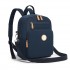 BPM2617 - Miss Lulu Women's Backpack, Water-Resistant Nylon Convertible Shoulder and Crossbody Bag for Travel Work - Navy