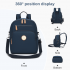 BPM2617 - Miss Lulu Women's Backpack, Water-Resistant Nylon Convertible Shoulder and Crossbody Bag for Travel Work - Navy