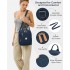 BPM2617 - Miss Lulu Women's Backpack, Water-Resistant Nylon Convertible Shoulder and Crossbody Bag for Travel Work - Navy