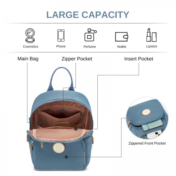 BPM2651 - Miss Lulu 3-in-1 Convertible Rucksack mit Abnehmbarem Langriemen – Tragbar als Rucksack, Schulter- oder Crossbody-Tasche - Blau