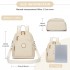 BPM2651 - Miss Lulu 3-in-1 Convertible Rucksack mit Abnehmbarem Langriemen – Tragbar als Rucksack, Schulter- oder Crossbody-Tasche - Beige