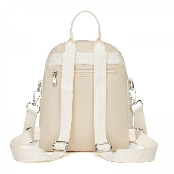 BPM2651 - Miss Lulu 3-in-1 Convertible Rucksack mit Abnehmbarem Langriemen – Tragbar als Rucksack, Schulter- oder Crossbody-Tasche - Beige