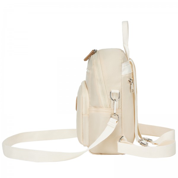 BPM2651 - Miss Lulu 3-in-1 Convertible Rucksack mit Abnehmbarem Langriemen – Tragbar als Rucksack, Schulter- oder Crossbody-Tasche - Beige