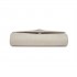 CLM2458 - Miss Lulu Elegant Faux Suede Evening Clutch with Crystal Flower & Detachable Chain Strap - Beige