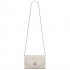 CLM2458 - Miss Lulu Elegant Faux Suede Evening Clutch with Crystal Flower & Detachable Chain Strap - Beige