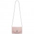 CLM2458 - Miss Lulu Elegant Faux Suede Evening Clutch with Crystal Flower & Detachable Chain Strap - Pink