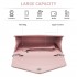 CLM2458 - Miss Lulu Elegant Faux Suede Evening Clutch with Crystal Flower & Detachable Chain Strap - Pink