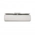 CLM2461 - Miss Lulu Glitter Evening Clutch with Crystal Embellishment & Detachable Chain Strap - Elegant Crossbody or Handheld Bag - Silver