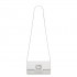 CLM2461 - Miss Lulu Glitter Evening Clutch with Crystal Embellishment & Detachable Chain Strap - Elegant Crossbody or Handheld Bag - Silver