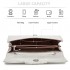 CLM2461 - Miss Lulu Glitter Evening Clutch with Crystal Embellishment & Detachable Chain Strap - Elegant Crossbody or Handheld Bag - Silver