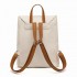 E1669 - Miss Lulu Faux Leather Stylish Fashion Backpack - Beige And Brown