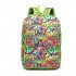E6629G - Miss Lulu Mode Graffiti Rucksack für die Schule - Grün