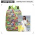 E6629G - Miss Lulu Mode Graffiti Rucksack für die Schule - Grün