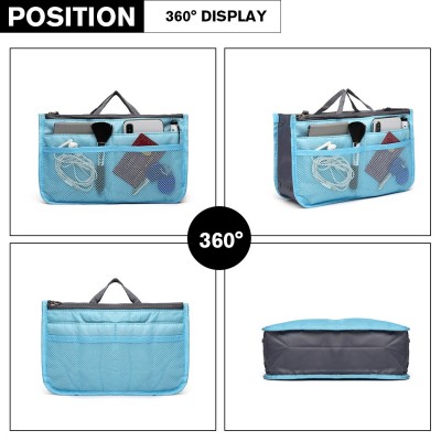 E6876 - Miss Lulu Falten Nylon Handtaschen Organizer - Blau