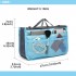 E6876 - Miss Lulu Folding Nylon Handbag Organiser - Blue