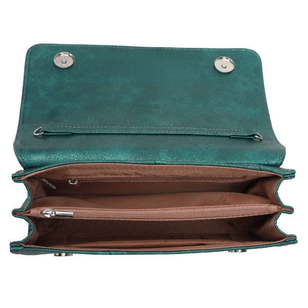 EH2257 - Miss Lulu Stylish Twill Clutch Leather Chain Evening Bag - Green