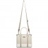 HBM2462 - Miss Lulu PU Leather Graceful Spacious Tote Bag with Woven Trim and Detachable Ethnic Strap - Beige
