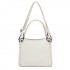 HBM2509 - Miss Lulu Textured PU Leather Crossbody Handbag with Woven Accents for Women - Beige
