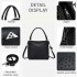HBM2509 - Miss Lulu Textured PU Leather Crossbody Handbag with Woven Accents for Women - Black