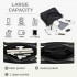 HBM2509 - Miss Lulu Textured PU Leather Crossbody Handbag with Woven Accents for Women - Black