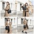 HBM2509 - Miss Lulu Textured PU Leather Crossbody Handbag with Woven Accents for Women - Black