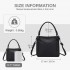 HBM2509 - Miss Lulu Textured PU Leather Crossbody Handbag with Woven Accents for Women - Black