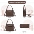 HBM2509 - Miss Lulu Textured PU Leather Crossbody Handbag with Woven Accents for Women - Brown