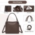 HBM2509 - Miss Lulu Textured PU Leather Crossbody Handbag with Woven Accents for Women - Brown