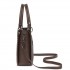 HBM2509 - Miss Lulu Textured PU Leather Crossbody Handbag with Woven Accents for Women - Brown