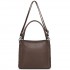HBM2509 - Miss Lulu Textured PU Leather Crossbody Handbag with Woven Accents for Women - Brown