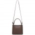 HBM2509 - Miss Lulu Textured PU Leather Crossbody Handbag with Woven Accents for Women - Brown