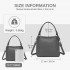 HBM2509 - Miss Lulu Texturierter PU-Leder-Umhängetasche mit Gewebedetails für Damen - Grau