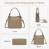 HBM2509 - Miss Lulu Textured PU Leather Crossbody Handbag with Woven Accents for Women - Khaki
