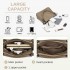 HBM2509 - Miss Lulu Textured PU Leather Crossbody Handbag with Woven Accents for Women - Khaki