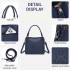 HBM2509 - Miss Lulu Texturierter PU-Leder-Umhängetasche mit Gewebedetails für Damen - Marineblau