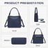 HBM2509 - Miss Lulu Texturierter PU-Leder-Umhängetasche mit Gewebedetails für Damen - Marineblau