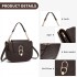 HBM2514 - Miss Lulu Stylish PU Saddle Bag with Chain-Accent Top Handle & Adjustable Strap - Brown