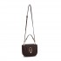 HBM2514 - Miss Lulu Stylish PU Saddle Bag with Chain-Accent Top Handle & Adjustable Strap - Coffee