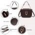 HBM2514 - Miss Lulu Stylish PU Saddle Bag with Chain-Accent Top Handle & Adjustable Strap - Coffee
